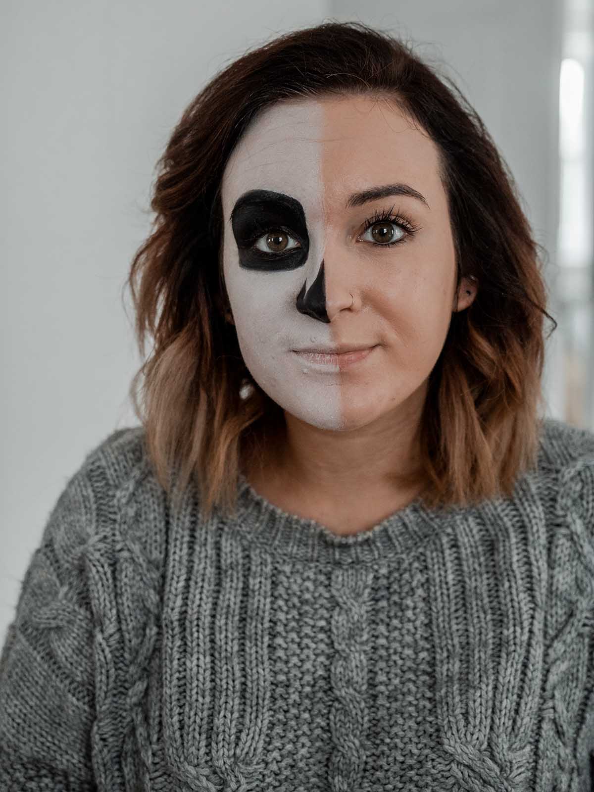 halloween makeup easy skull makeup october boots products tutorial step by step
